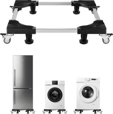 Obrázek produktu pro Podstavec pod pračku - Pojízdný podstavec 500kg - Nábytkový vozík 91x91x11cm - Přenosný nábytkový vozík
