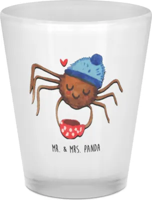 Produktbild von Mr. & Mrs. Panda Schnapsglas Spinne Agathe Kaffee - Transparent - Geschenk, Stamper, Morgen, Schnapsbecher, Weiser Spruch, Stamperl, Gläschen, Pinnchen, Morgenmuffel