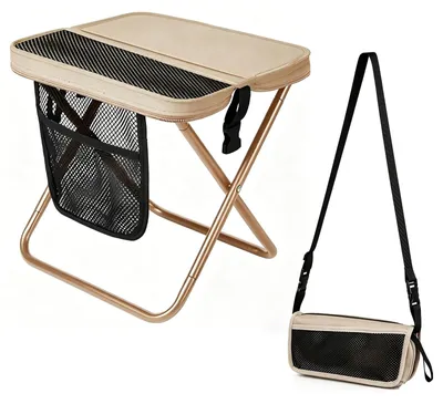 Immagine prodotto di Sgabello pieghevole portatile, altezza 31 cm - Sgabello da campeggio pieghevole, portata fino a 120 kg