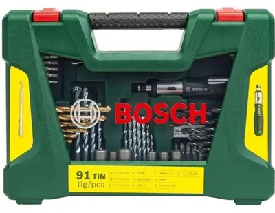 Produktbild von Bosch V-Line Titanium Bohrer + Bit Set 91tlg.
