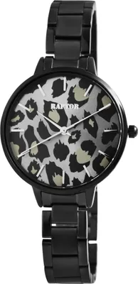 Produktbild von Raptor Damenuhr "Wild" mit Edelstahlarmband, Leoprint