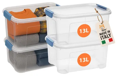 Immagine prodotto di Akitaink Set 4 Contenitori Plastica Trasparenti con Clip