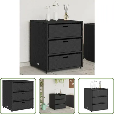 Obrázok produktu pre The Living Store Záhradná skrinka čierna 55x59x69 cm Poly ratan