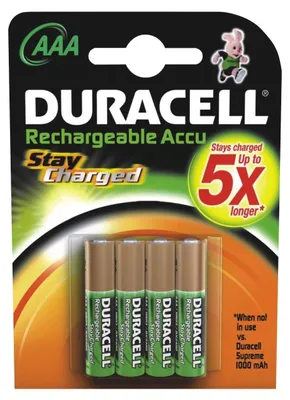 Image de Duracell - Pile rechargeable Duracell AAA Ultra RCR 900mah | Souffler un 4 -pcs | 10 pièces
