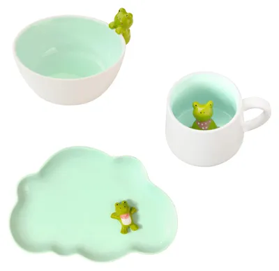 Produktbild von Médard de Noblat 3-tlg. Kindergeschirrset MIAM 3-teilig grün
