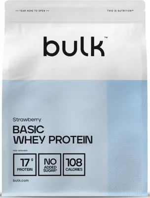 Produktbild von Bulk Basic Whey Protein (2500g) Strawberry - Eiweiße - Molkenprotein-Konzentrat