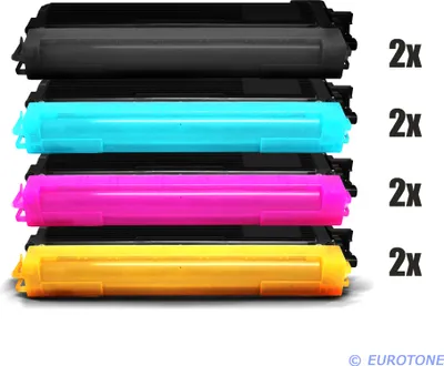 Produktbild von 8x Eurotone Toner Alternative für Brother TN-230BK Black Schwarz / TN-230C Blau Cyan / TN-230M Rot Magenta / TN-230Y Gelb Yellow