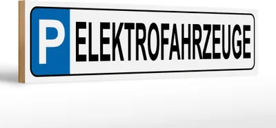 Produktbild von Holzschild Parkplatz Elektrofahrzeuge , 46 x 10 cm, Holzschilder Parking