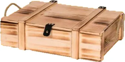 Produktbild von Holzkiste geflammt für Zwei Flaschen inkl. Holzwolle