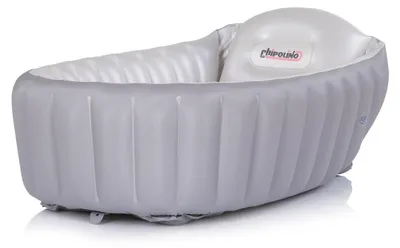 Productafbeelding van Chipolino Babybadkuip Baby Cloud, opblaasbaar, met pomp, zijwanden, geschikt vanaf de geboorte, grijs