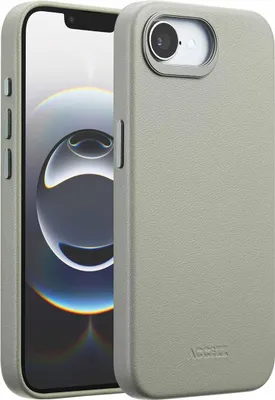 Immagine prodotto di Accezz MagSafe Cover posteriore in pelle per iPhone 16e - Grigio chiaro