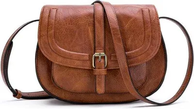 Obrázek produktu pro Dámská taška přes rameno, malá peněženka a taška přes rameno, vintage design, hnědá, kůže