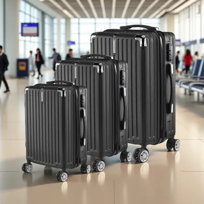 Produktbild von UnboxG Koffer Hartschalen Trolley Kofferset Reisekoffer S/M/L/Set Schwarz Neu