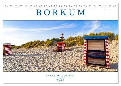 Produktbild von Borkum Inselpanorama (Tischkalender 2027 DIN A5 quer), CALVENDO Monatskalender