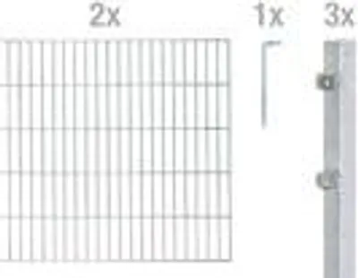 Produktbild von Alberts Doppelstabmatten Zaun, Höhe 120 cm, Länge 4 m, Zaun-Komplettset zum Einbetonieren, feuerverzinkt, Pfosten 60x40 mm
