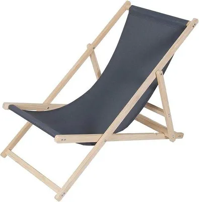 Zdjęcie produktu dla Regulowany drewniany leżak plażowy – kolor antracytowy – leżak podróżny i kempingowy – składany