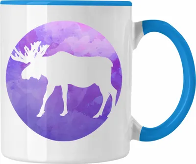 Produktbild von Trendation - Norwegen Geschenke Tasse Flagge Nordkap Elch (Blau)