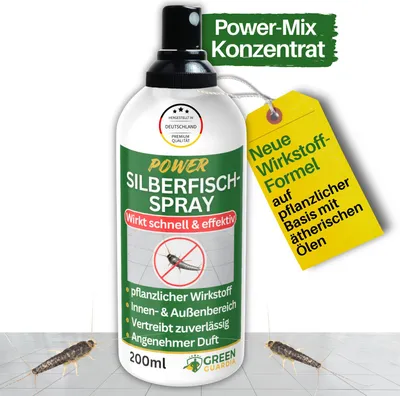 Produktbild von Silberfisch Abwehrspray Power-Konzentrat 200 ml – Silberfische bekämpfen, Silberfisch Spray, Wirksam Silberfische beseitigen & Silberfische loswerden