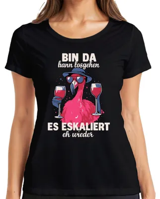 Imagen del producto de Camiseta de mujer, diseño "Flamingo Wein Party Sommer", color , talla M