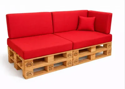 Obrázok produktu pre Setgarden Comfort Palettenkissen 6er Set Outdoor 120x60x10cm Sedacie vankúše + opierkové vankúše 120x40x10cm 1 ks Červená