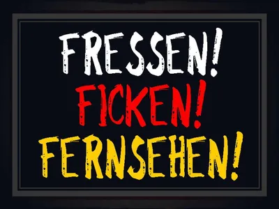 Zdjęcie produktu dla vianmo Drewniany znak 30x40 cm Fressen ficken Fernsehen