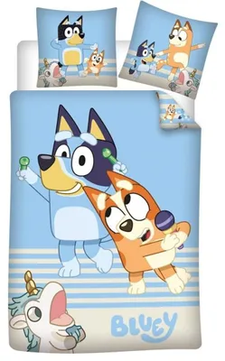 Produktbild von Bluey Einhorn Bettbezug 140x200 cm mit Kissenbezug