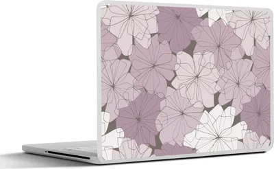 Produktbild von MuchoWow® Laptop Aufkleber Sticker Cover Muster - Blumen - Minimalismus 31x22.5 cm - Laptop-Deko