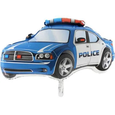 Produktbild von Ballonim® Polizeiauto blau ca 80 cm Luftballons Folienballon Party Dekoration Geburtstag …