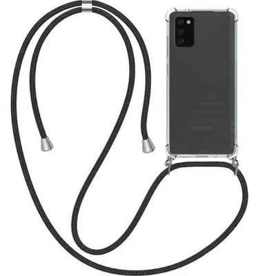Obrázok produktu pre Puzdro na mobilný telefón vhodné pre Samsung Galaxy A02s s retiazkou a nárazníkom - Zadný kryt TPU odolný proti nárazom s popruhom - Smartphonica