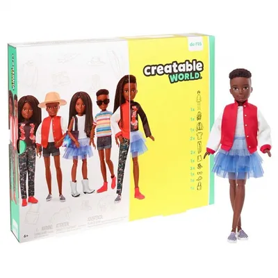 Produktbild von puppe mit Zubehörset schwarzes geflochtenes Haar 30 cm