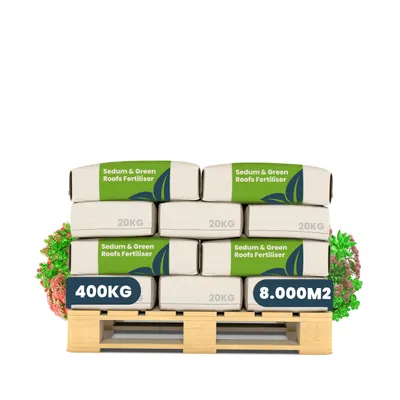 Zdjęcie produktu dla Sedum – nawozy do dachów zielonych 400 kg = 8000 m² – nawozy do dachów zielonych przeznaczone do upraw ekstensywnych, specjalistyczny nawóz bogaty w składniki odżywcze dla roślin dachowych – Organifer