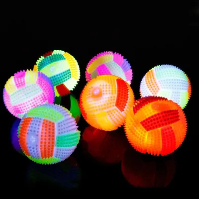 Image de Lot de 5 balles rebondissantes clignotantes, balles anti-stress, balles rebondissantes souples et lumineuses avec picots, jouets de fitness