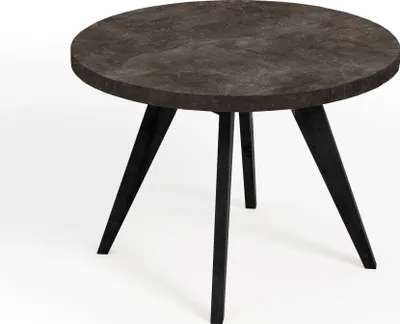 Obrázek produktu pro Kulatý rozkládací jídelní stůl, LORA, loftový styl, skandinávský, průměr: 90 / 140 cm, barva: tmavé studio / černá