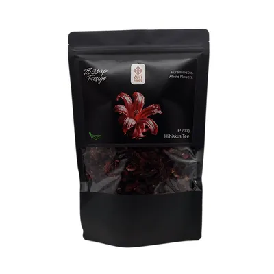 Produktbild von Bissap Rouge 200 Gramm ganze Hibiskusblüten