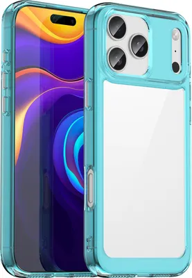 Produktbild von Schutzhülle für iPhone 17 Pro Max Klar Rückseite Stoßfeste TPU Silikon Bumper Hülle Hellblau