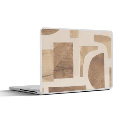 Produktbild von MuchoWow® Laptop Aufkleber Sticker Cover Formen - Abstrakt - Puzzle - Holz 32.5x23.5 cm - Sticker für Laptop - Selbstklebend