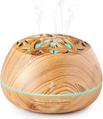 Zdjęcie produktu dla AROMASOUND LILYWOOD Dyfuzor / Aromatyczny nawilżacz  z bezprzewodowym głośnikiem Bluetooth  oraz z efektem świetlnym