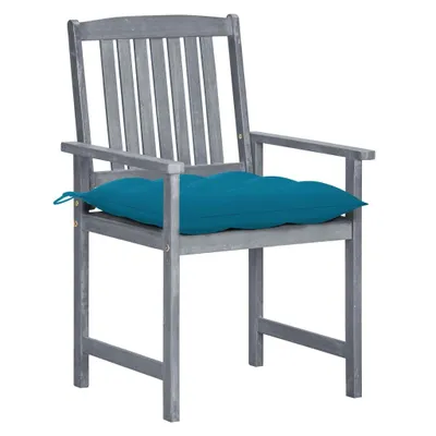 Produktbild von VidaXL 3078253, Terrasse, Gepolsterter Sitz, Akazienholz, Blau, Polyester, 610 mm