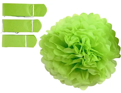 Produktbild von Seidenpapier-Pompons, D 20+24+30 cm, 16 g, Lindgrün, 3 Stk/ 1 Pck [HOB-590007]