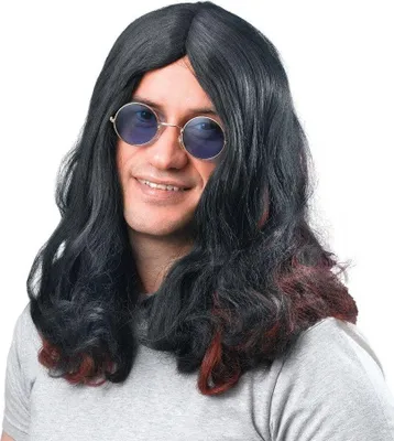 Produktbild von Bristol Novelty - "Rocker" Perücke für Herren BN496 (Einheitsgröße) (Schwarz/Rot)