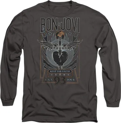 Produktbild von Bon Jovi - "Keep The Faith" T-Shirt für Herren/Damen Uni TV20688 (L) (Holzkohle)