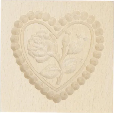 Image de Moule à Biscuits en Bois Démoulage Facile Réutilisable Lavable Moule à Biscuits Sculptés pour la Maison Cuisine Pâtisserie Coeur d'Amour et Rose