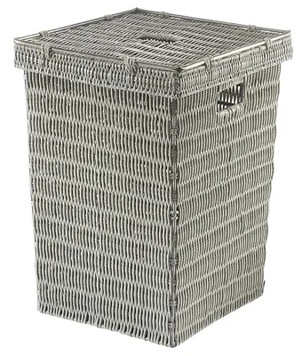 Produktbild von Kobolo Wäschebehälter Wäschesammler mit abnehmbarem Deckel aus Kunststoff - Grau - Stand Sortierer Metallrahmen Aufbewahrungsbox Behälter Zimmer Deko