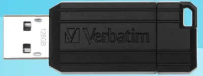 Produktbild von Verbatim PinStripe - USB-Stick 128 GB - Schwarz, 128 GB, USB Typ-A, 2.0, 10 MB/s, Kappe, Schwarz