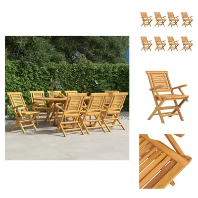 Immagine prodotto di vidaXL Sedie da giardino 8 pz. Pieghevoli 56x63x90 cm in legno massiccio di teak - Sedie da giardino