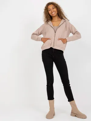 Produktbild von Basic Feel Good Sweatshirt mit Reißverschluss für Frauen Diagouraga dunkelbeige L