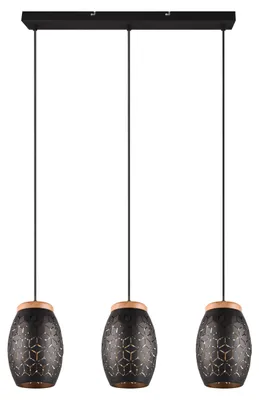 Zdjęcie produktu dla Lampa wisząca BIDAR czarna 3xE27x28W metal wym:150x71x15cm IP20 RL