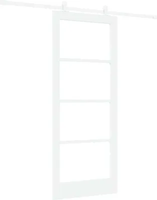 Obrázok produktu pre vidaXL Posuvné dvere ORKDAL, 83 x 202 cm, masívne drevo (smrek) a sklo, biele