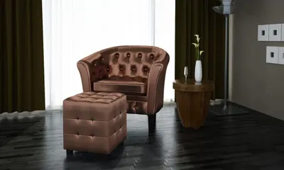Obrázek produktu pro vidaXL Klubové křeslo s podnožkou hnědá Imitace kůže
