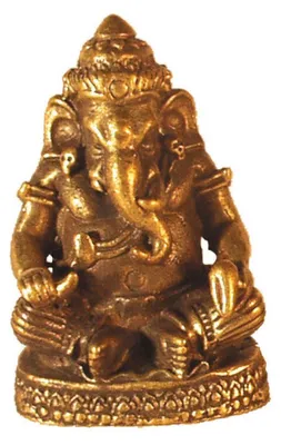 Produktbild von Sitzende Figur aus Messingguss für spirituelle Sammlung, Gold, 2,5 cm